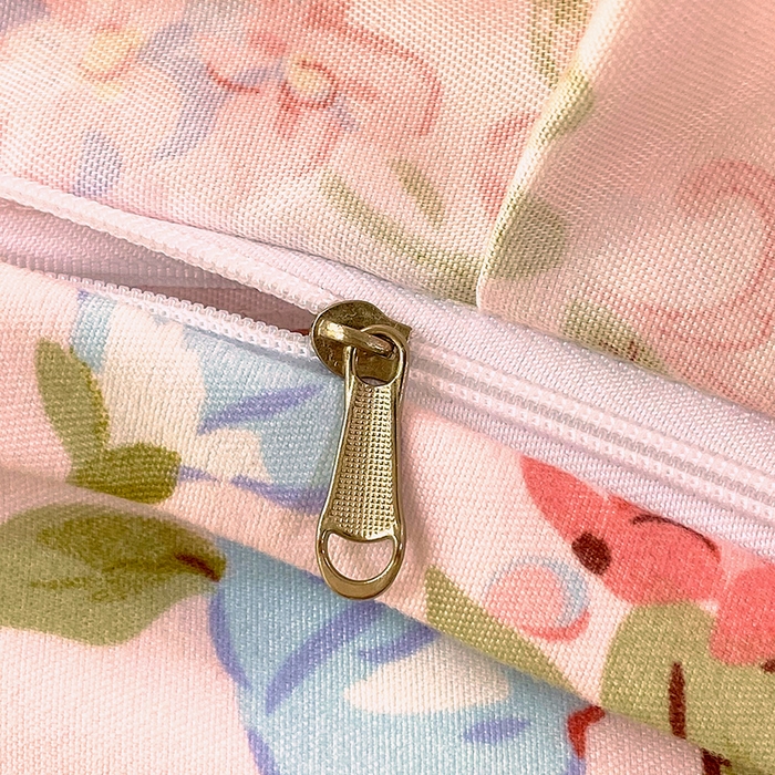 91家纺网 家纺一手货源 找家纺 雨彤家纺 2025新款高克重韩式公主风亲肤斜纹床裙四件套 绮丽花语-公主风