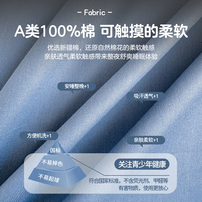 91家纺网 家纺一手货源 找家纺 （总）眠博士 2025新款全棉纯棉40支双拼纯色四件套-学生款