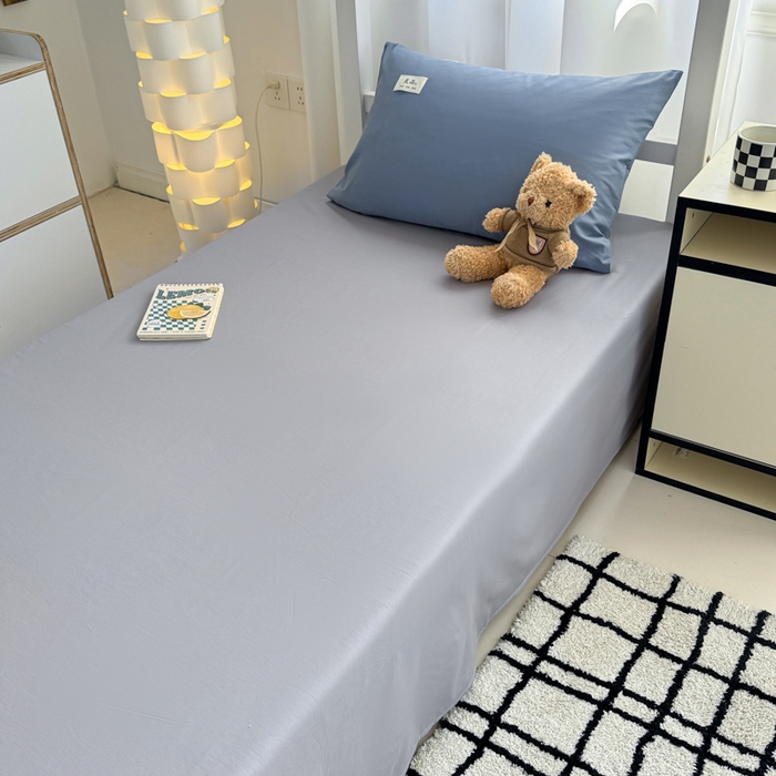 91家纺网 家纺一手货源 找家纺 （总）眠博士 2025新款全棉纯棉40支双拼纯色四件套-学生款