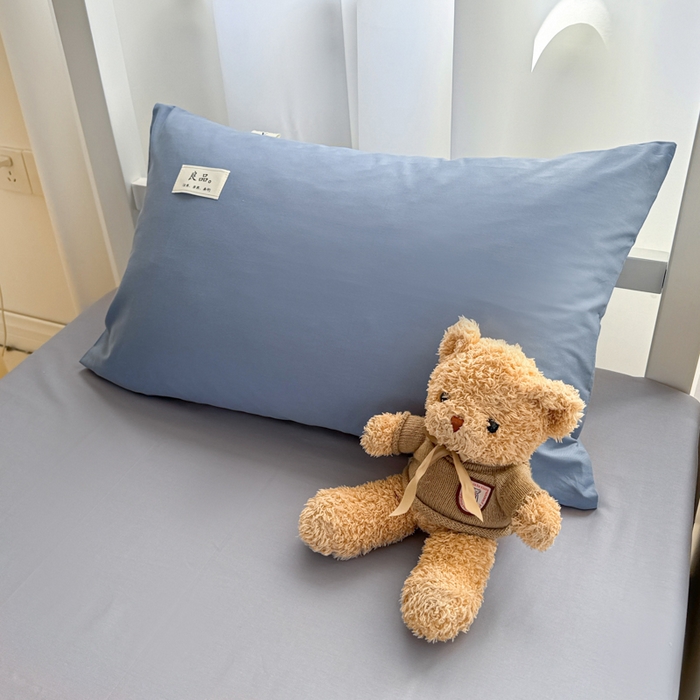 91家纺网 家纺一手货源 找家纺 （总）眠博士 2025新款全棉纯棉40支双拼纯色四件套-学生款