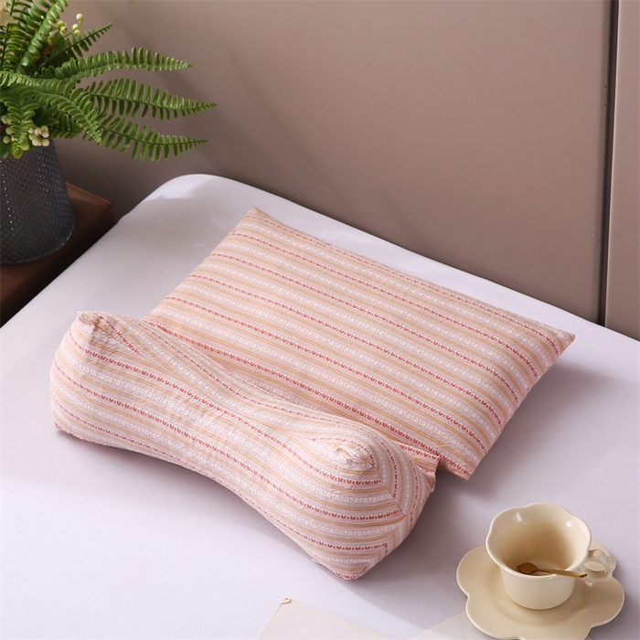 蔻眠 三角牵引组合枕荞麦枕成人护颈枕头枕芯 三角牵引组合-粉色 三角枕35*16 方枕35*20