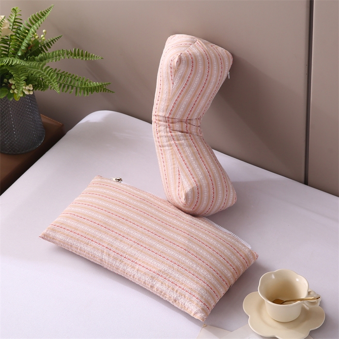 91家纺网 家纺一手货源 找家纺 蔻眠 三角牵引组合枕荞麦枕成人护颈枕头枕芯 三角牵引组合-粉色 三角枕35*16 方枕35*20