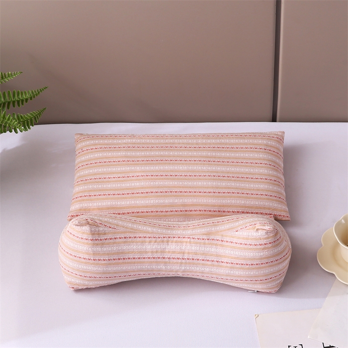 91家纺网 家纺一手货源 找家纺 蔻眠 三角牵引组合枕荞麦枕成人护颈枕头枕芯 三角牵引组合-粉色 三角枕35*16 方枕35*20