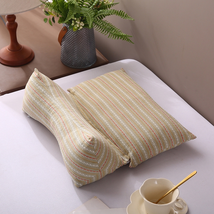 91家纺网 家纺一手货源 找家纺 蔻眠 三角牵引组合枕荞麦枕成人护颈枕头枕芯 三角牵引组合-卡其 三角枕35*16 方枕35*20