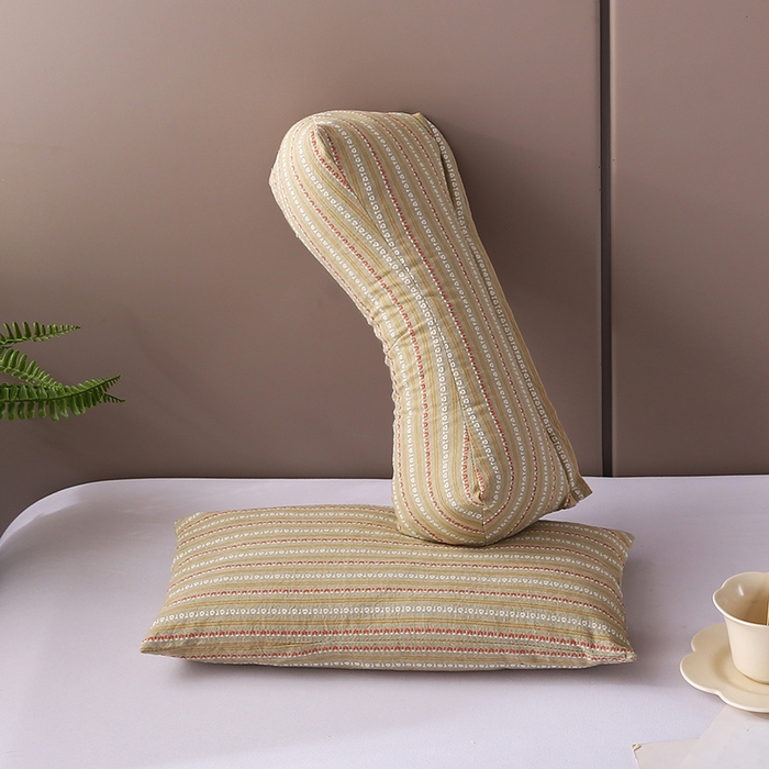 91家纺网 家纺一手货源 找家纺 蔻眠 三角牵引组合枕荞麦枕成人护颈枕头枕芯 三角牵引组合-卡其 三角枕35*16 方枕35*20