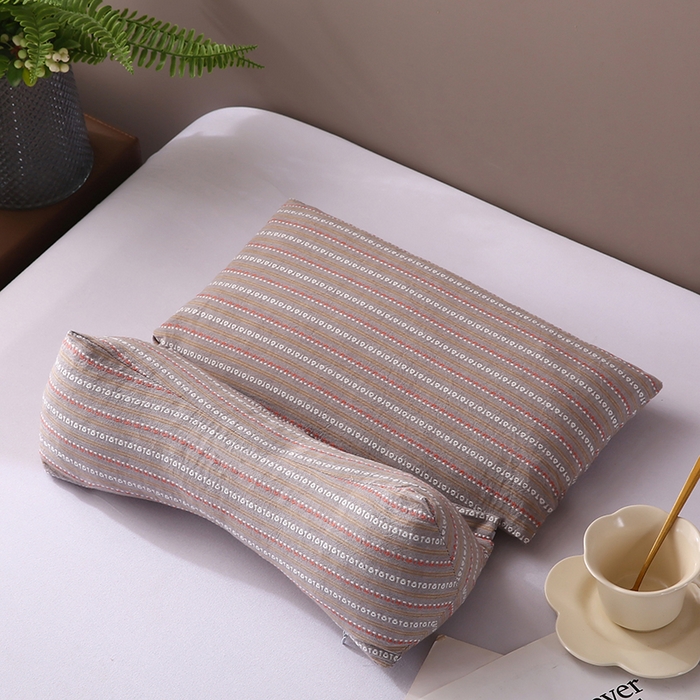 蔻眠 三角牵引组合枕荞麦枕成人护颈枕头枕芯 三角牵引组合-咖色 三角枕35*16 方枕35*20