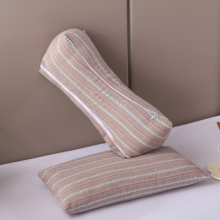 91家纺网 家纺一手货源 找家纺 蔻眠 三角牵引组合枕荞麦枕成人护颈枕头枕芯 三角牵引组合-咖色 三角枕35*16 方枕35*20