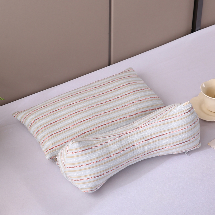 91家纺网 家纺一手货源 找家纺 蔻眠 三角牵引组合枕荞麦枕成人护颈枕头枕芯 三角牵引组合-浅蓝 三角枕35*16 方枕35*20