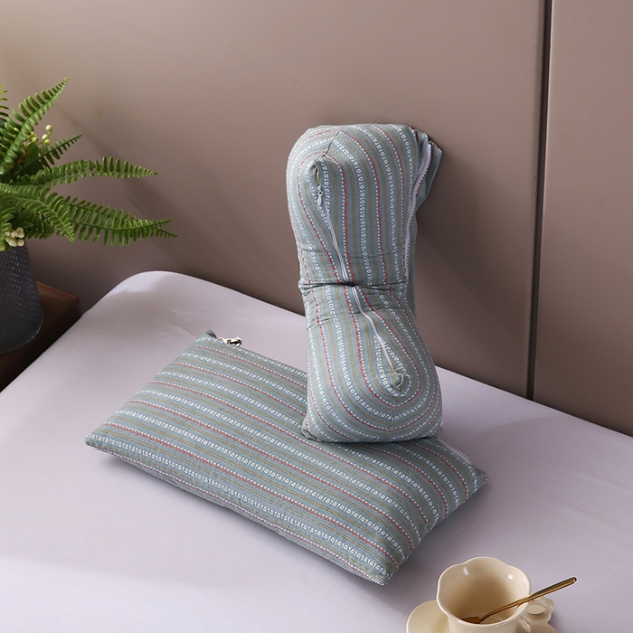 91家纺网 家纺一手货源 找家纺 蔻眠 三角牵引组合枕荞麦枕成人护颈枕头枕芯 三角牵引组合-墨绿 三角枕35*16 方枕35*20