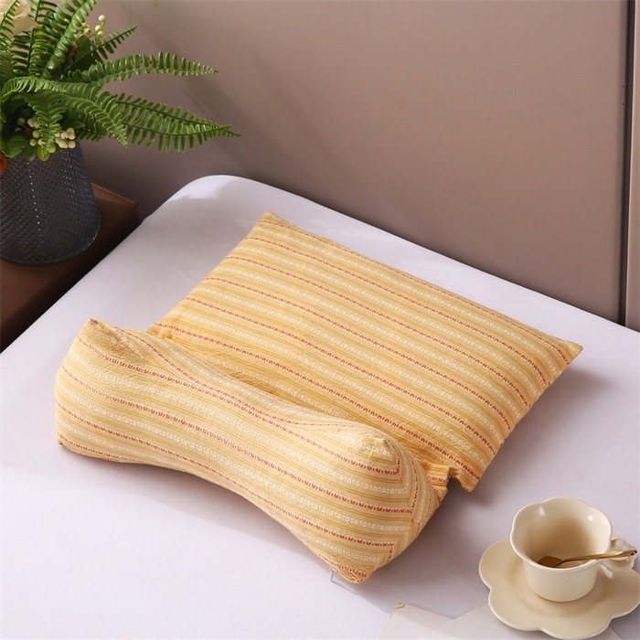 蔻眠 三角牵引组合枕荞麦枕成人护颈枕头枕芯 三角牵引组合-黄色 三角枕35*16 方枕35*20