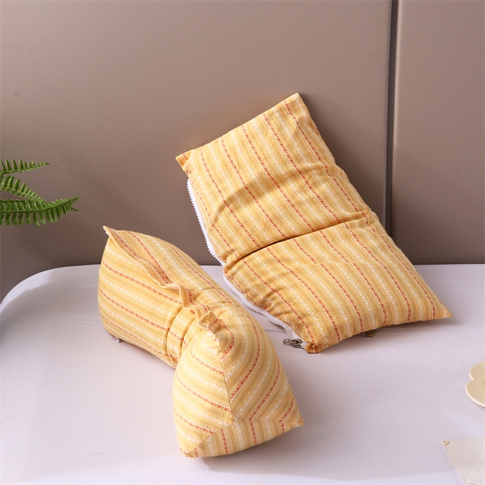 91家纺网 家纺一手货源 找家纺 蔻眠 三角牵引组合枕荞麦枕成人护颈枕头枕芯 三角牵引组合-黄色 三角枕35*16 方枕35*20