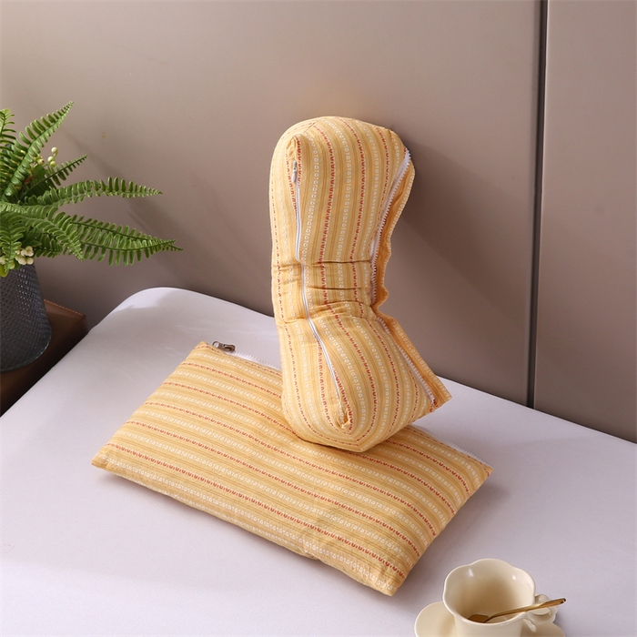 91家纺网 家纺一手货源 找家纺 蔻眠 三角牵引组合枕荞麦枕成人护颈枕头枕芯 三角牵引组合-黄色 三角枕35*16 方枕35*20