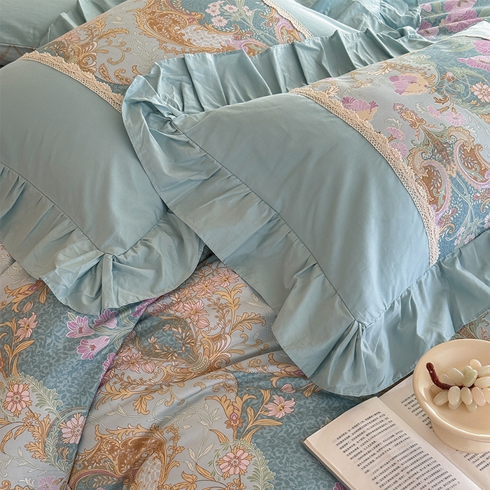 91家纺网 家纺一手货源 找家纺 （总）花香四季2025新款法式床裙四件套-水溶花边款