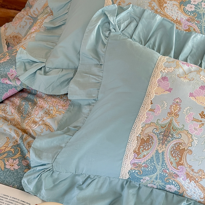 91家纺网 家纺一手货源 找家纺 （总）花香四季2025新款法式床裙四件套-水溶花边款