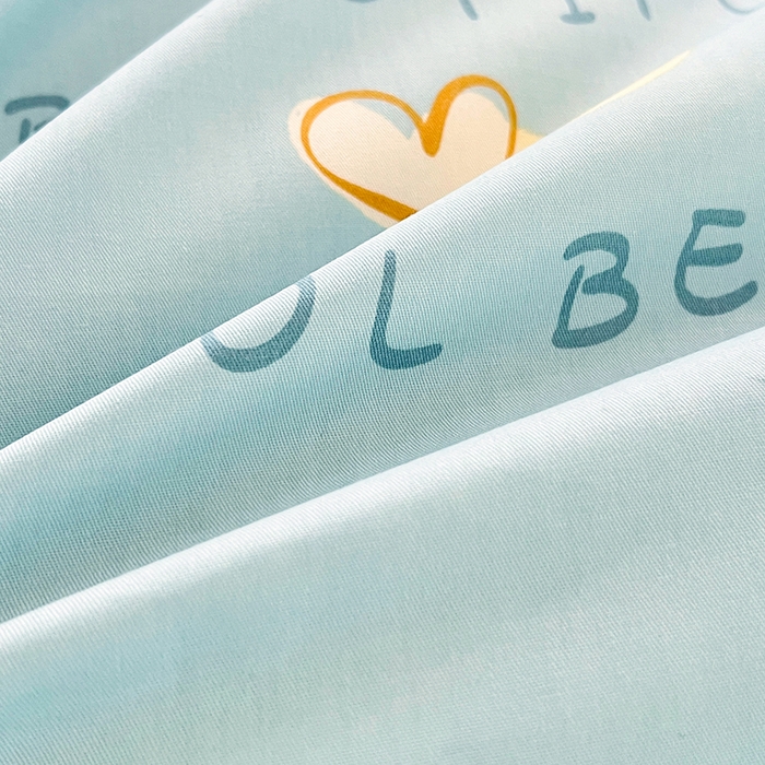 91家纺网 家纺一手货源 找家纺 锦润家纺2025新款全棉13372学生三件套纯棉宿舍六件套 爱之定律-蓝