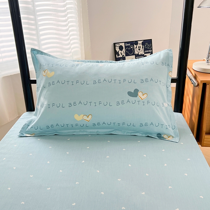 91家纺网 家纺一手货源 找家纺 锦润家纺2025新款全棉13372学生三件套纯棉宿舍六件套 爱之定律-蓝