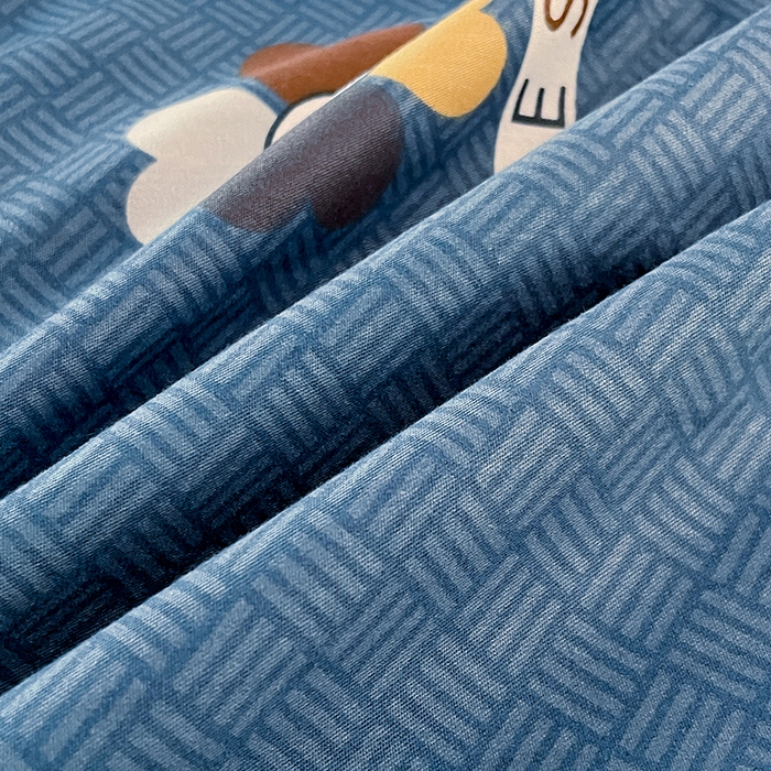 91家纺网 家纺一手货源 找家纺 锦润家纺2025新款全棉13372学生三件套纯棉宿舍六件套 彼特-蓝