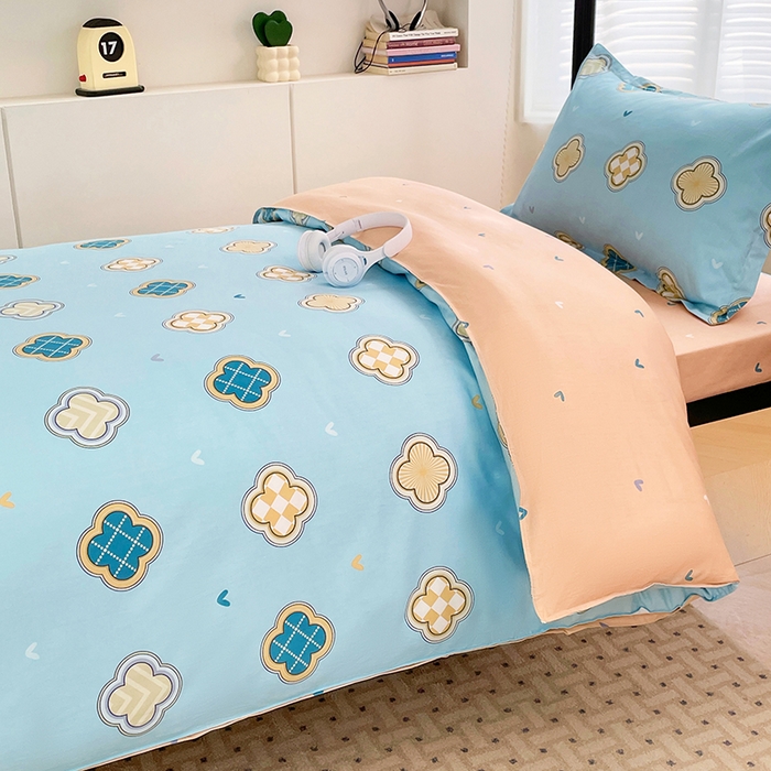 91家纺网 家纺一手货源 找家纺 锦润家纺2025新款全棉13372学生三件套纯棉宿舍六件套 宝格莉