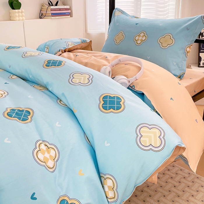 91家纺网 家纺一手货源 找家纺 锦润家纺2025新款全棉13372学生三件套纯棉宿舍六件套 宝格莉