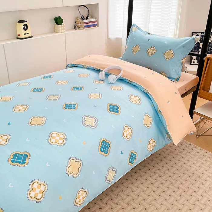 91家纺网 家纺一手货源 找家纺 锦润家纺2025新款全棉13372学生三件套纯棉宿舍六件套 宝格莉