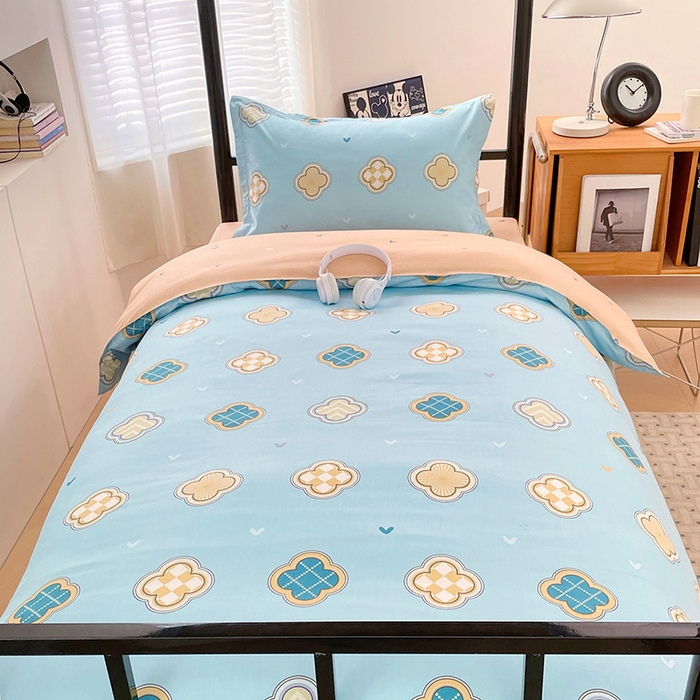 91家纺网 家纺一手货源 找家纺 锦润家纺2025新款全棉13372学生三件套纯棉宿舍六件套 宝格莉