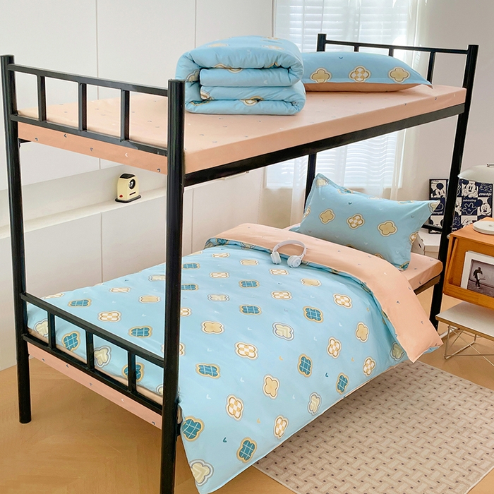 91家纺网 家纺一手货源 找家纺 锦润家纺2025新款全棉13372学生三件套纯棉宿舍六件套 宝格莉