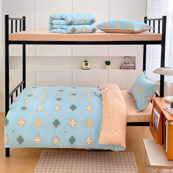 91家纺网 家纺一手货源 找家纺 锦润家纺2025新款全棉13372学生三件套纯棉宿舍六件套 宝格莉