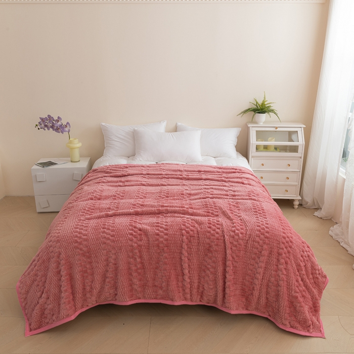 胜百毛毯2025新金龟绒毛毯 豆沙