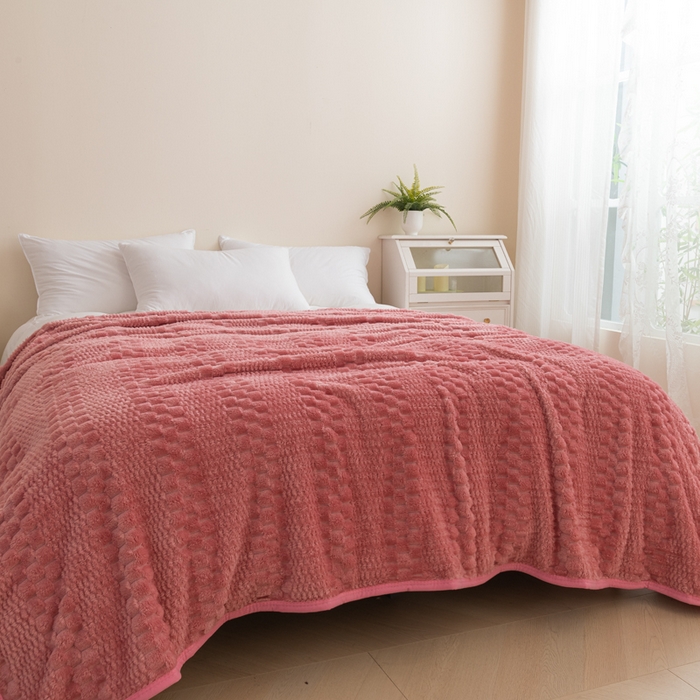 91家纺网 家纺一手货源 找家纺 胜百毛毯2025新金龟绒毛毯 豆沙