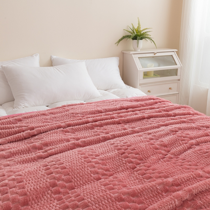 91家纺网 家纺一手货源 找家纺 胜百毛毯2025新金龟绒毛毯 豆沙