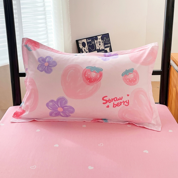 91家纺网 家纺一手货源 找家纺 锦润家纺2025新款全棉13372学生三件套纯棉宿舍六件套 玲珑花镜-粉