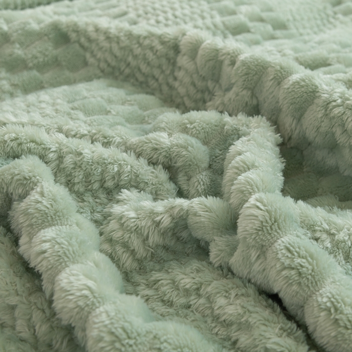 91家纺网 家纺一手货源 找家纺 胜百毛毯2025新金龟绒毛毯 浅绿