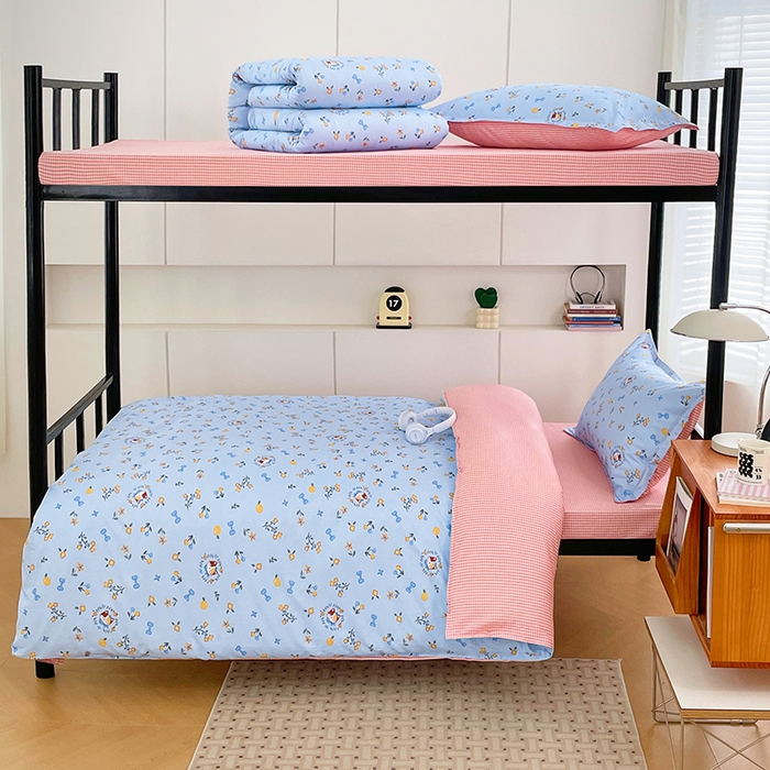 91家纺网 家纺一手货源 找家纺 锦润家纺2025新款全棉13372学生三件套纯棉宿舍六件套 花玉颜