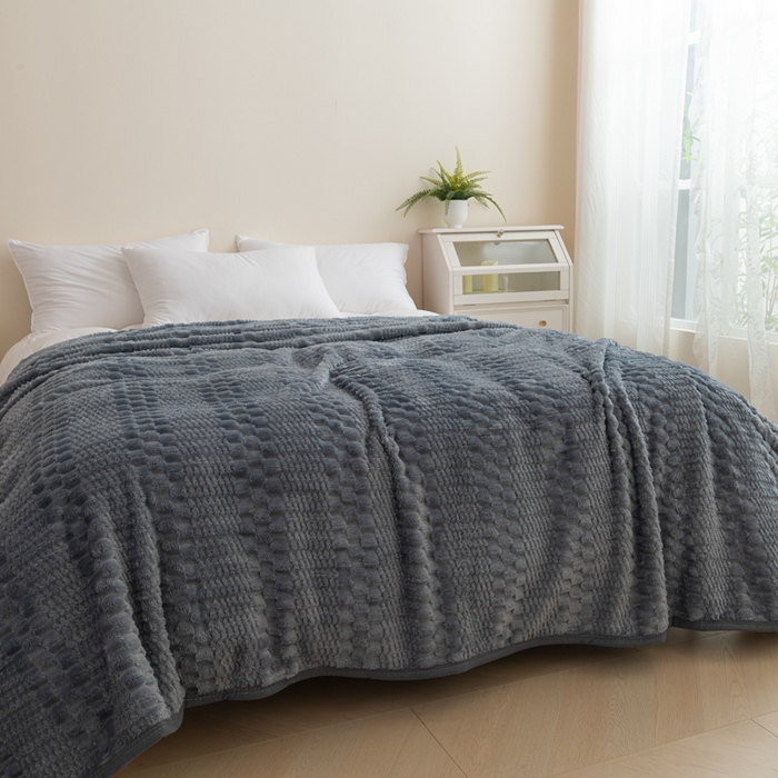 91家纺网 家纺一手货源 找家纺 胜百毛毯2025新金龟绒毛毯 深灰