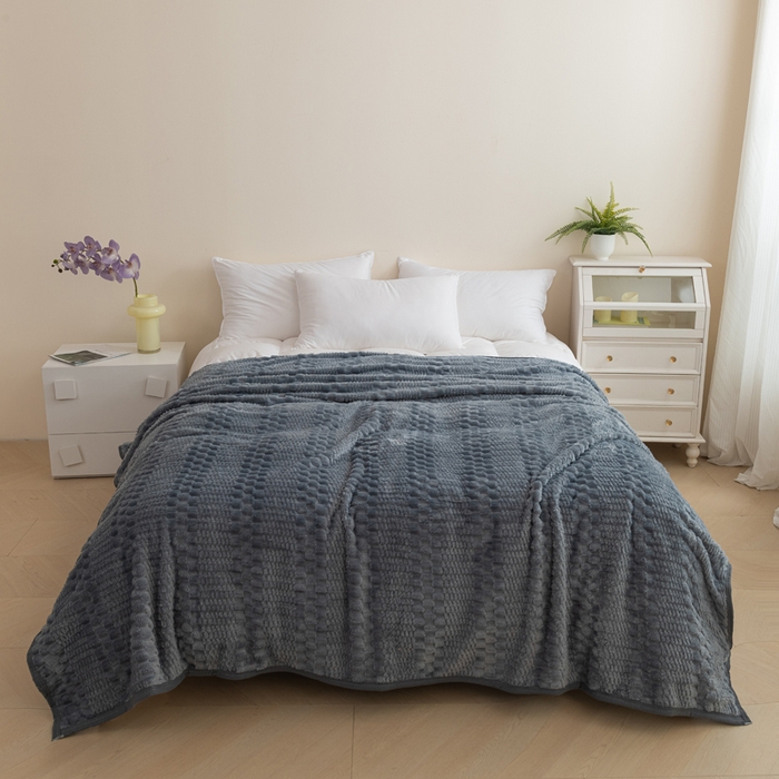 胜百毛毯2025新金龟绒毛毯 深灰