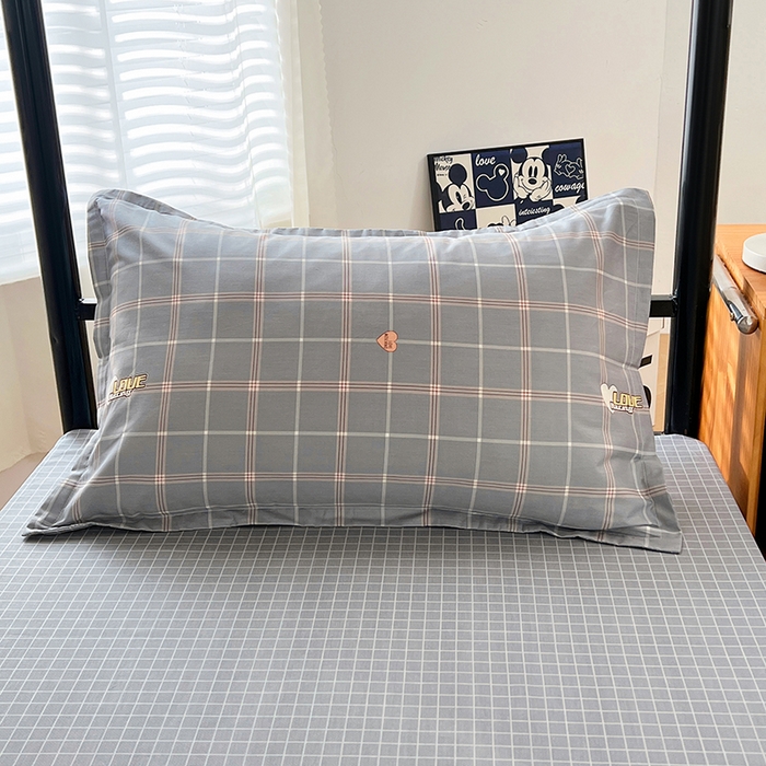 91家纺网 家纺一手货源 找家纺 锦润家纺2025新款全棉13372学生三件套纯棉宿舍六件套 潮音-深灰