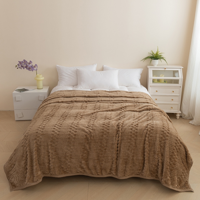 胜百毛毯2025新金龟绒毛毯 棕色