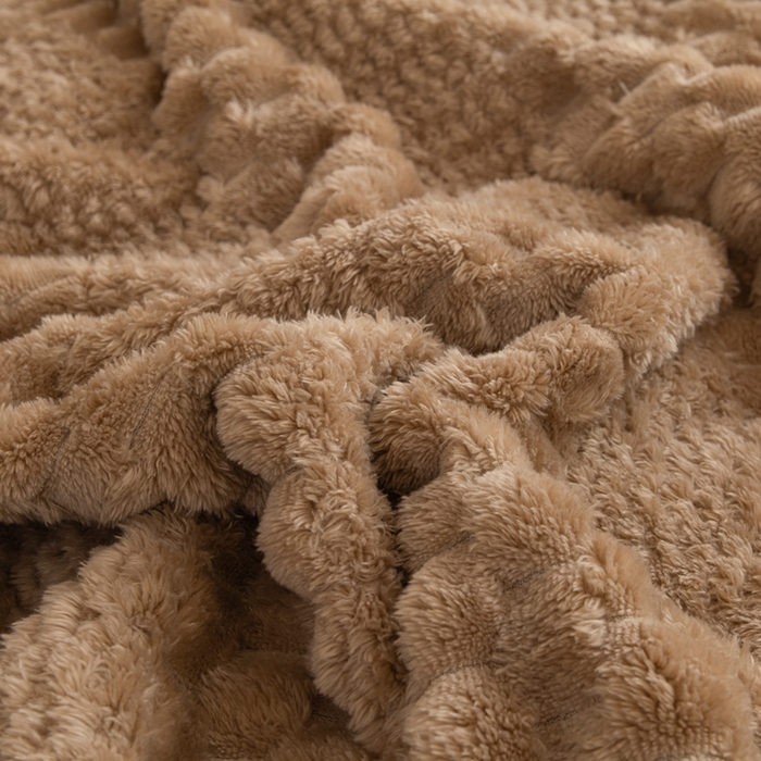 91家纺网 家纺一手货源 找家纺 胜百毛毯2025新金龟绒毛毯 棕色