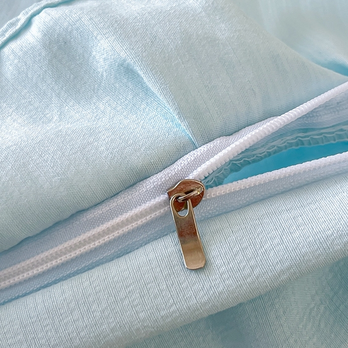 91家纺网 家纺一手货源 找家纺 梓之赫2025新款竹纤棉绣花四件套 绽放-天兰