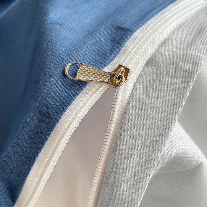 91家纺网 家纺一手货源 找家纺 锦润家纺2025新款13372全棉纯色双拼学生宿舍三件套六件套