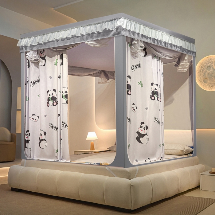 91家纺网 家纺一手货源 找家纺 （总）博诺蚊帐 2025新款U型烤漆方顶坐床蚊帐