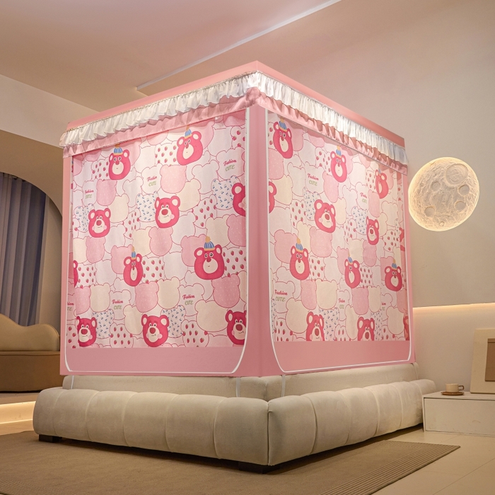 91家纺网 家纺一手货源 找家纺 （总）博诺蚊帐 2025新款U型烤漆方顶坐床蚊帐