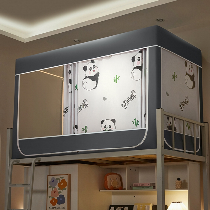 91家纺网 家纺一手货源 找家纺 博诺蚊帐 2025新款学生床遮光蚊帐 花园熊猫