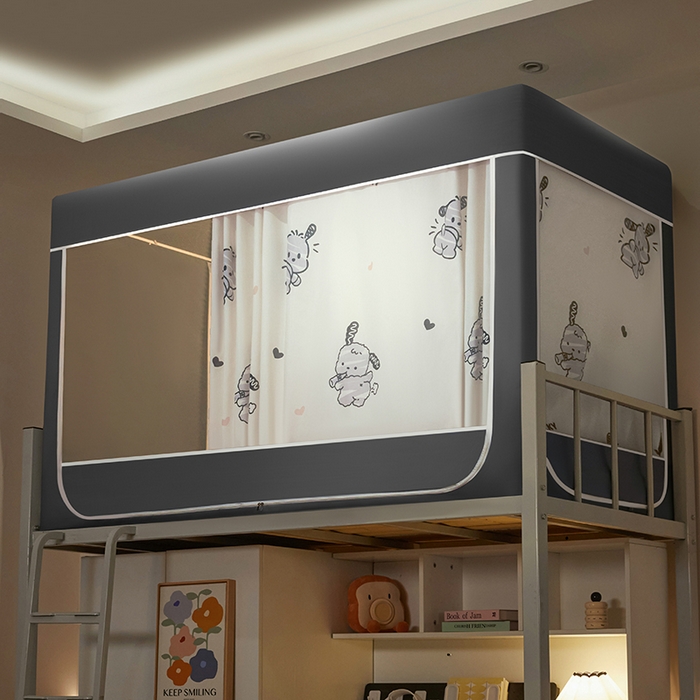 91家纺网 家纺一手货源 找家纺 博诺蚊帐 2025新款学生床遮光蚊帐 帕恰狗-灰