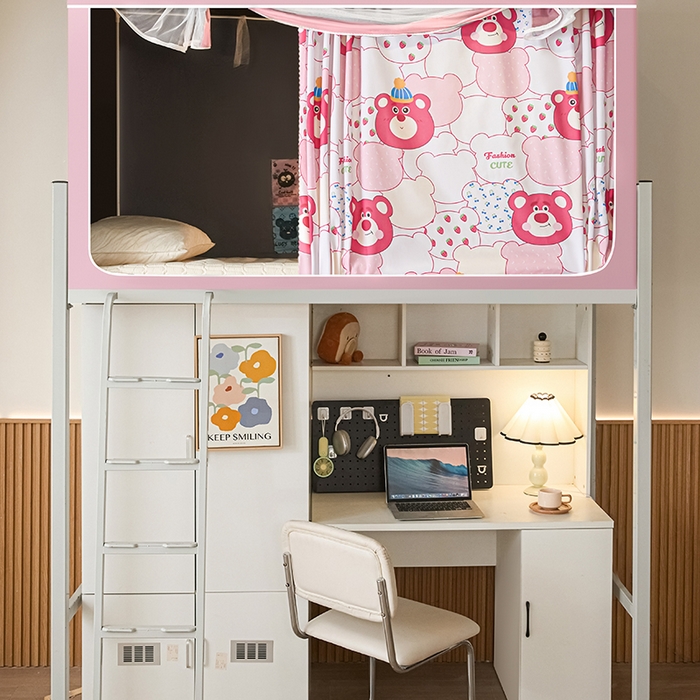 91家纺网 家纺一手货源 找家纺 博诺蚊帐 2025新款学生床遮光蚊帐 草莓熊