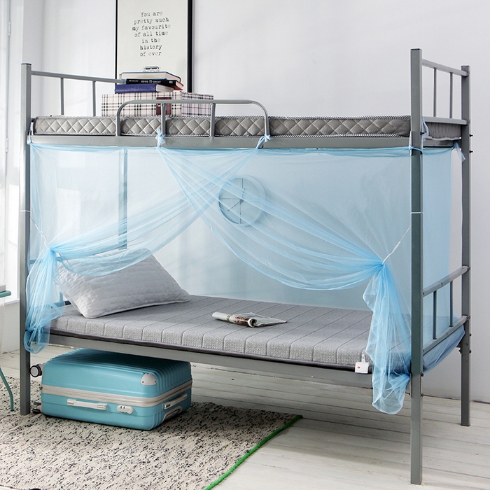 91家纺网 家纺一手货源 找家纺 博诺蚊帐 2025新款学生宿舍蚊帐 蓝色