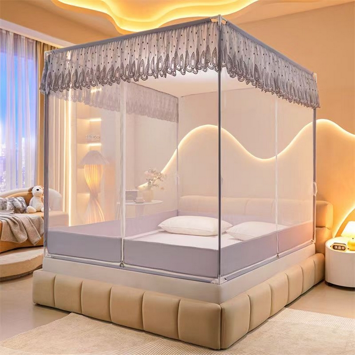 博诺蚊帐 2025新款坐床全底蚊帐 星空灰