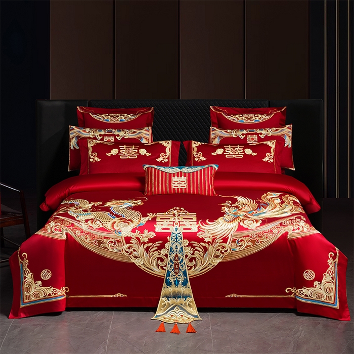 91家纺网 家纺一手货源 找家纺 用心 2025新款婚庆全棉刺绣四件套多件套系列