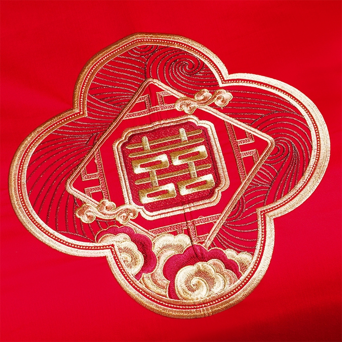 91家纺网 家纺一手货源 找家纺 用心 2025新款婚庆全棉刺绣四件套多件套系列 红装佳人