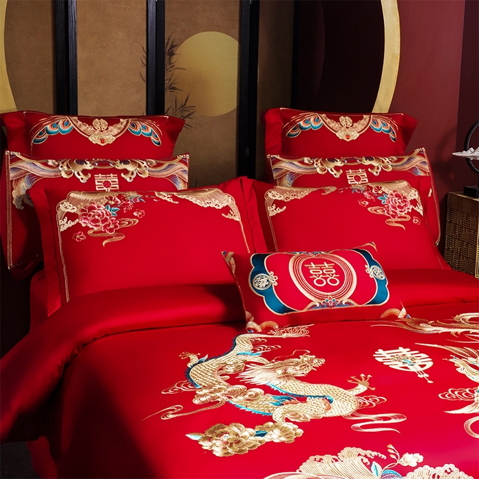 91家纺网 家纺一手货源 找家纺 用心 2025新款婚庆全棉刺绣四件套多件套系列